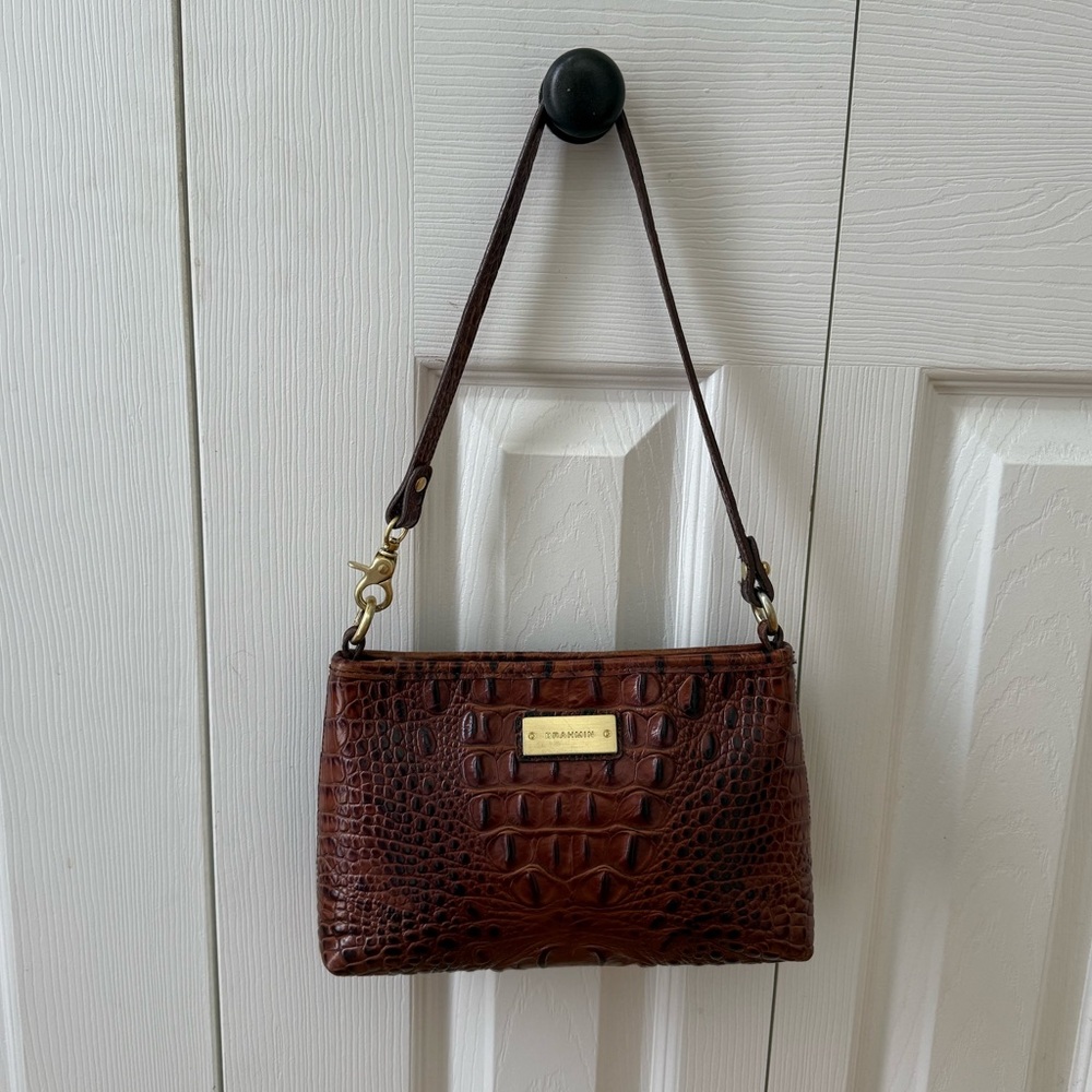 Brahmin Leather Melbourne Pecan Anytime Mini Handbag - Picture 14 of 15